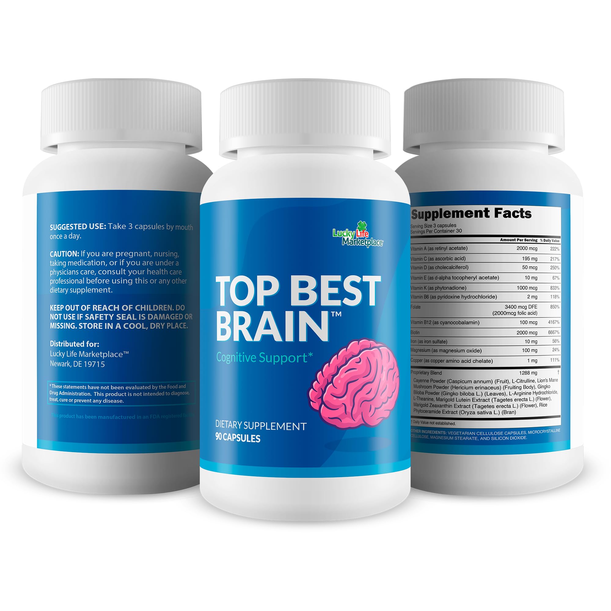 Top Best Brain - Cognitive Support Supplement for Memory, Focus, & Mental Clarity - Promote Improved Concentration, Cognition, & Motivation - Brain Pills for Cognitive Health - Nootropic Formula Generic buy supplements Au