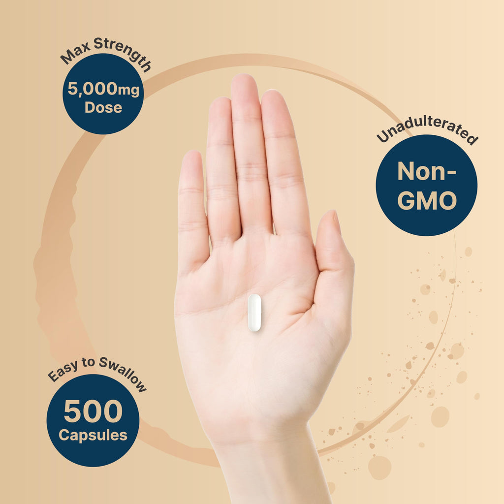 NatureBell Creatine Monohydrate Capsules 5,000mg Per Serving, 500 Count | Micronized, Unflavored Creatine Pills | Pre-Workout & Muscle Strength Support