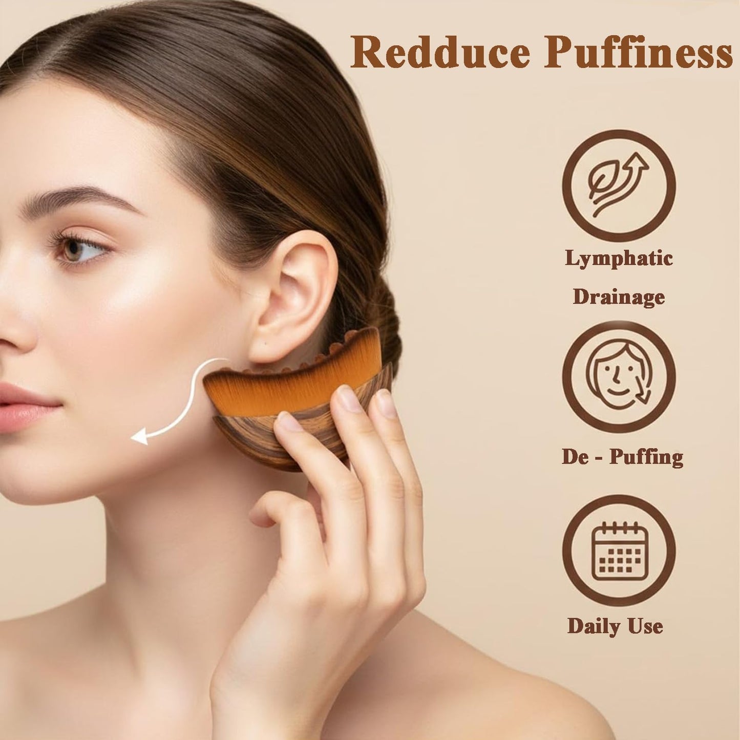 Recuvia Face Brush for Lymphatic Drainage, Gua Sha Brush for Face, Lymphatic Contour Face Brush Eliminate Puffiness, Lifting and Firming, Sculpting, Improves Skin Glow, Fit The Skin Precisely (2pcs) Recuvia buy supplements Au