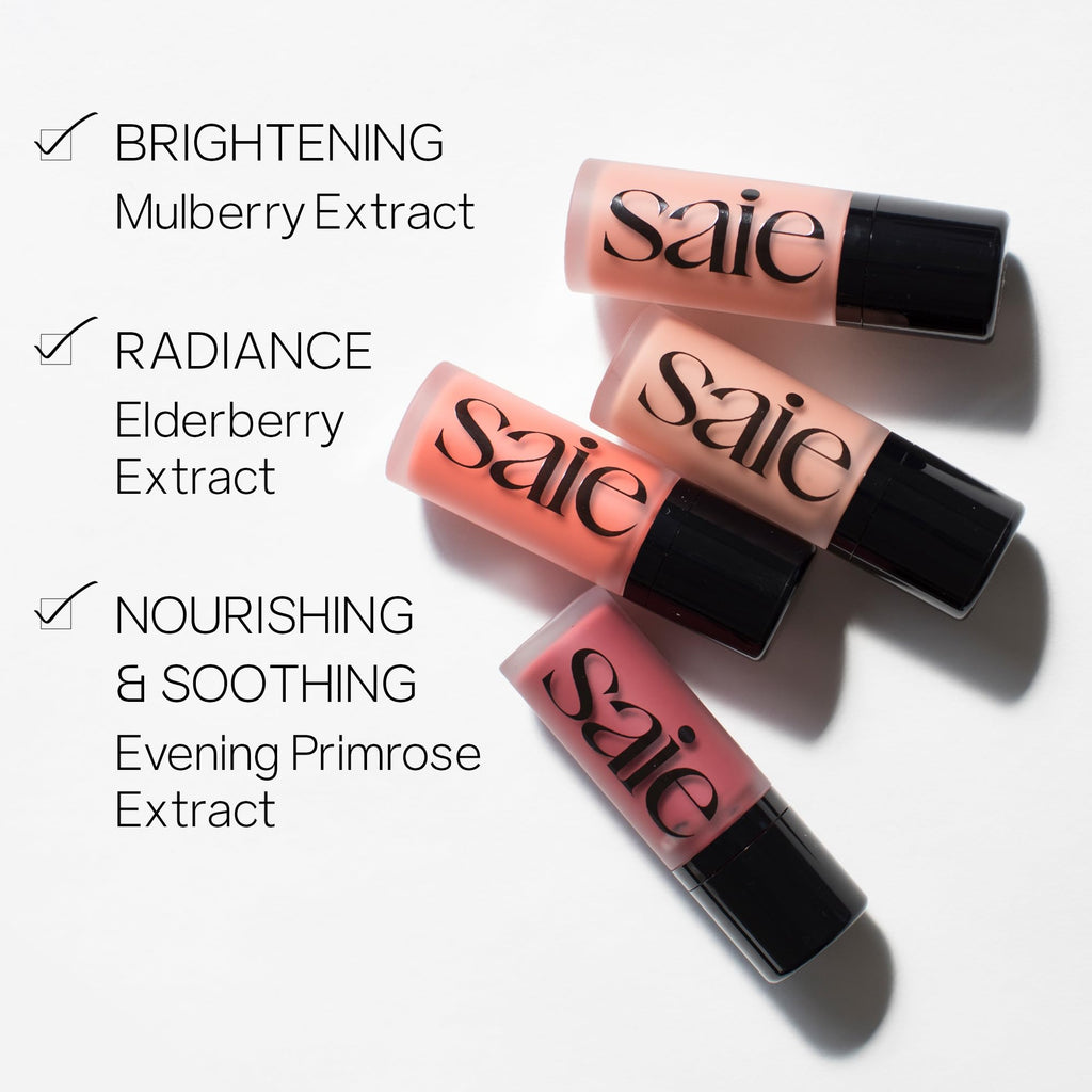Saie Mini Glowy Super Gel Lightweight llluminator & Makeup Primer - Sunglow (0.5 oz) + Dew Blush - Lightweight Liquid Blush with a Blendable + Buildable Cream Finish - Cutie (.40 oz) SaieBuy Supplements Australia