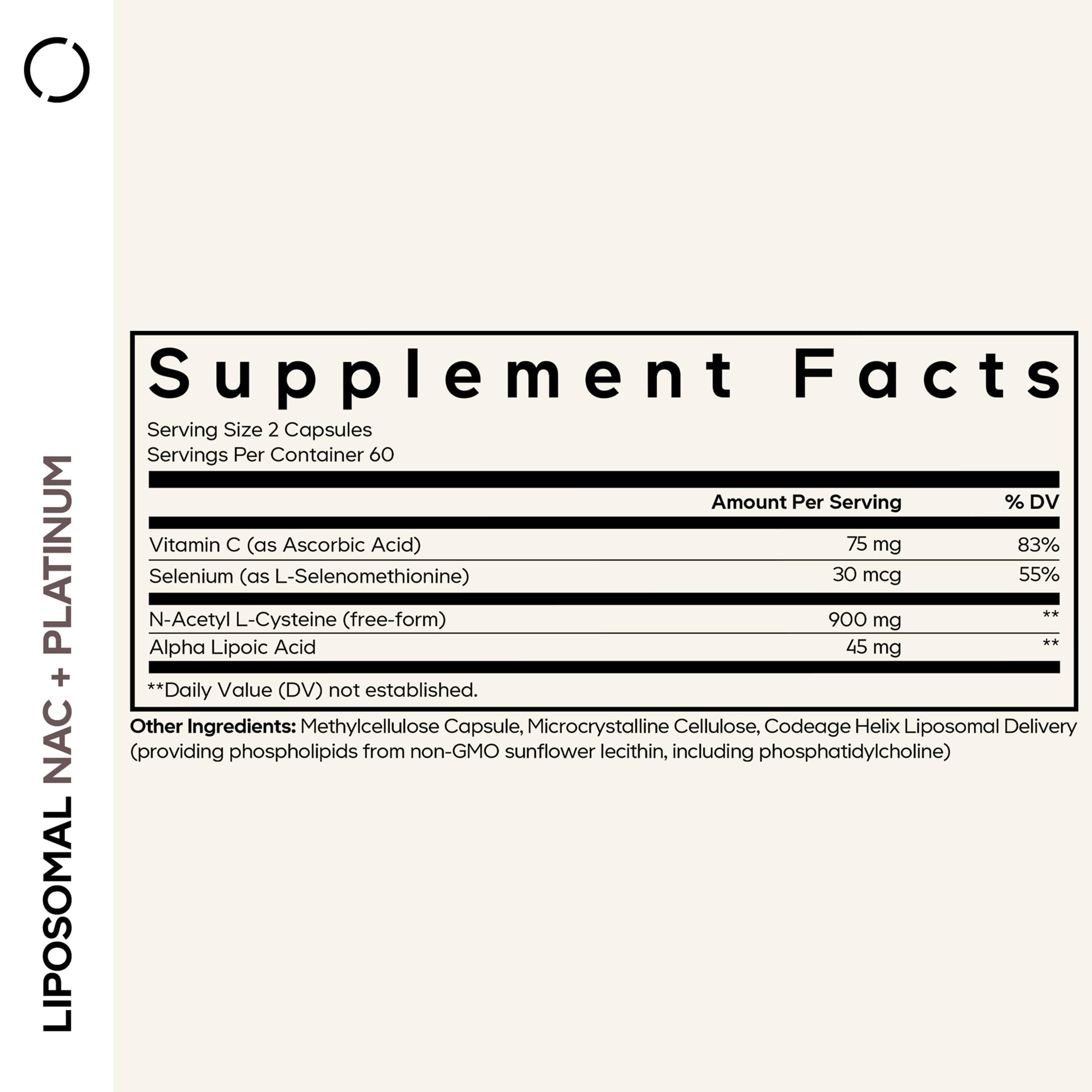 Codeage Liposomal NAC+ Platinum - N-Acetyl L-Cysteine, Vitamin C, Alpha Lipoic Acid, Selenium - 2-Month Supply - Helix Liposomal Delivery - Phospholipid - Non-GMO NAC Dietary Supplement - 120 Capsules CodeageBuy Supplements Australia