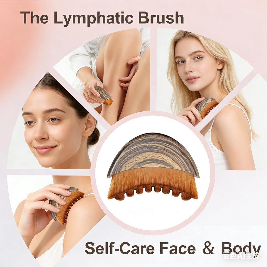 JBSZTH 2-Pack Lymphatic Contour Face Brush, Lymphatic Drainage & Contour Face Massage Brush Set for Gua Sha, Puffiness Reduction, Glowing Skin, Gentle Daily Facial and Body Massage Tool JBSZTH buy supplements Au