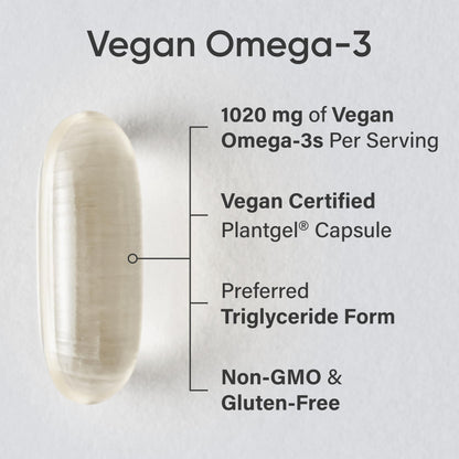 Sports Research Vegan Omega-3 Fish Oil Alternative from Algae Oil - Highest Levels of Vegan DHA & EPA Fatty Acids | Non-GMO Tested & Vegan Certified - 60 Veggie Softgels (Carrageenan Free) Sports Research buy supplements Au