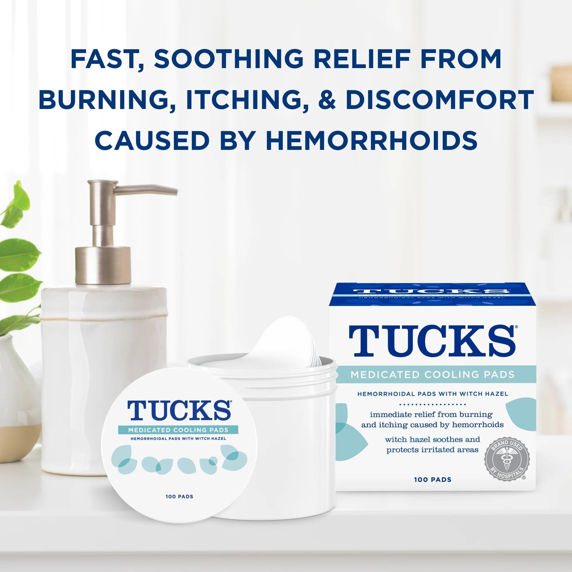 TUCKS Medicated Cooling Pads, 200 Count - Witch Hazel Pads for Sensitive Areas, Cleanse and Protect from Irritation TUCKSBuy Supplements Australia