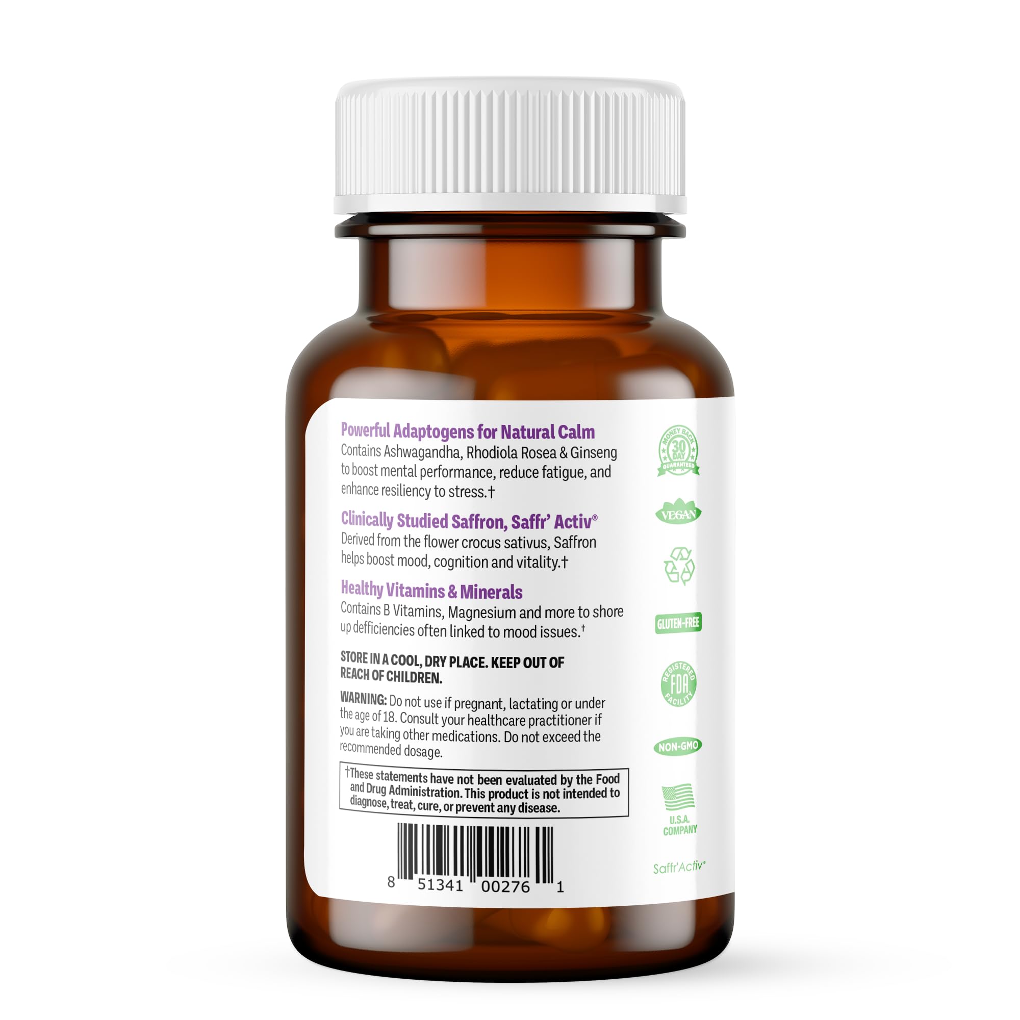 Procera Mood Support - Boost Mental Performance - Clarity - Mood Stability - Stress - Anxiousness - Mental Fatigue - Adaptogens - Saffron - Magnesium - Ashwagandha - Rhodiola - 60 Count Procera buy supplements Au