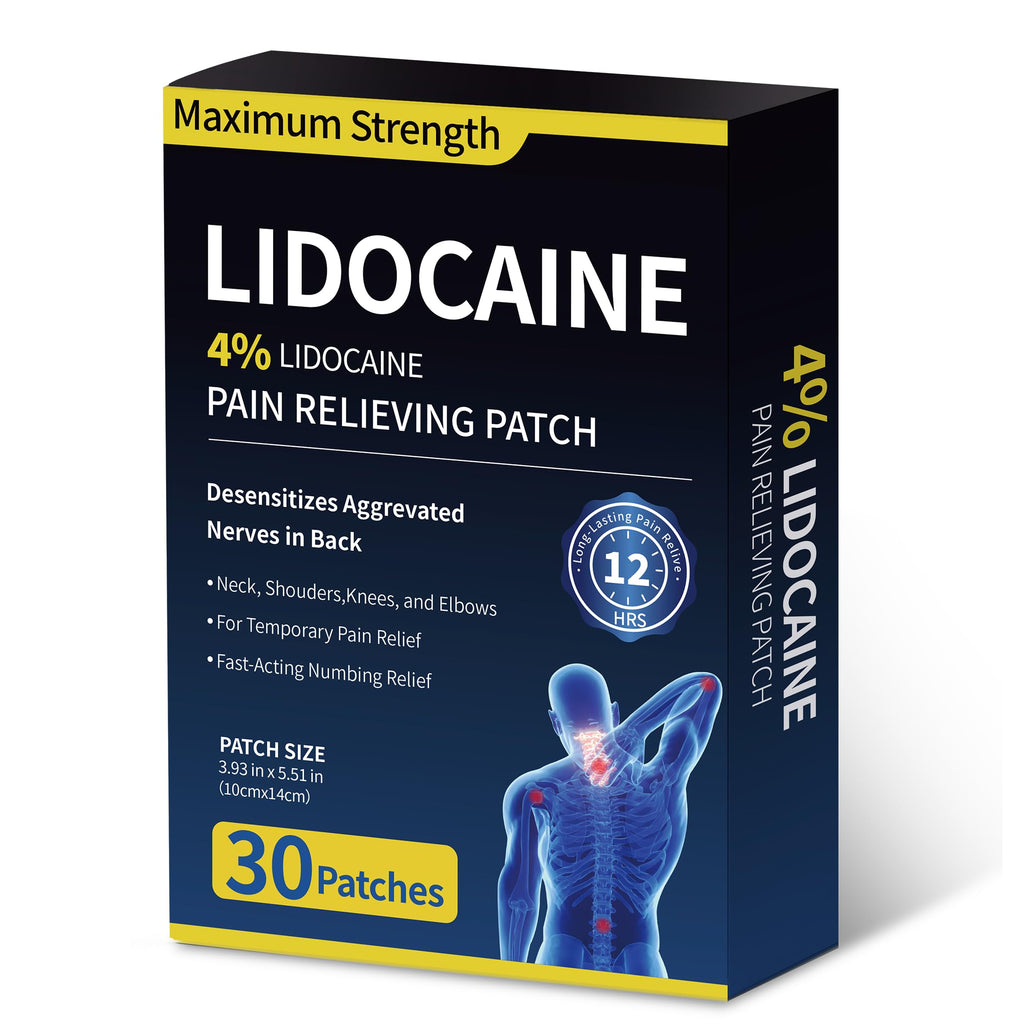 SZLGANG 4% Lidocaine Pain Relief Patches - (Large, 30, Count) Maximum Strength Relief for Back, Neck, Shoulder, Joint & Muscle Pain, 3.9”x 5.5”-03CCD SZLGANGBuy Supplements Australia