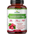 Zazzee Cranberry PACs, 72 mg PACs per Capsule, 2X Strength, 100% Soluble, 120 Vegan Capsules, 50:1 Extract, 18,200 mg Strength, Fast-Acting, Effective Urinary Tract Support, Made in The USA ZazzeeBuy Supplements Australia