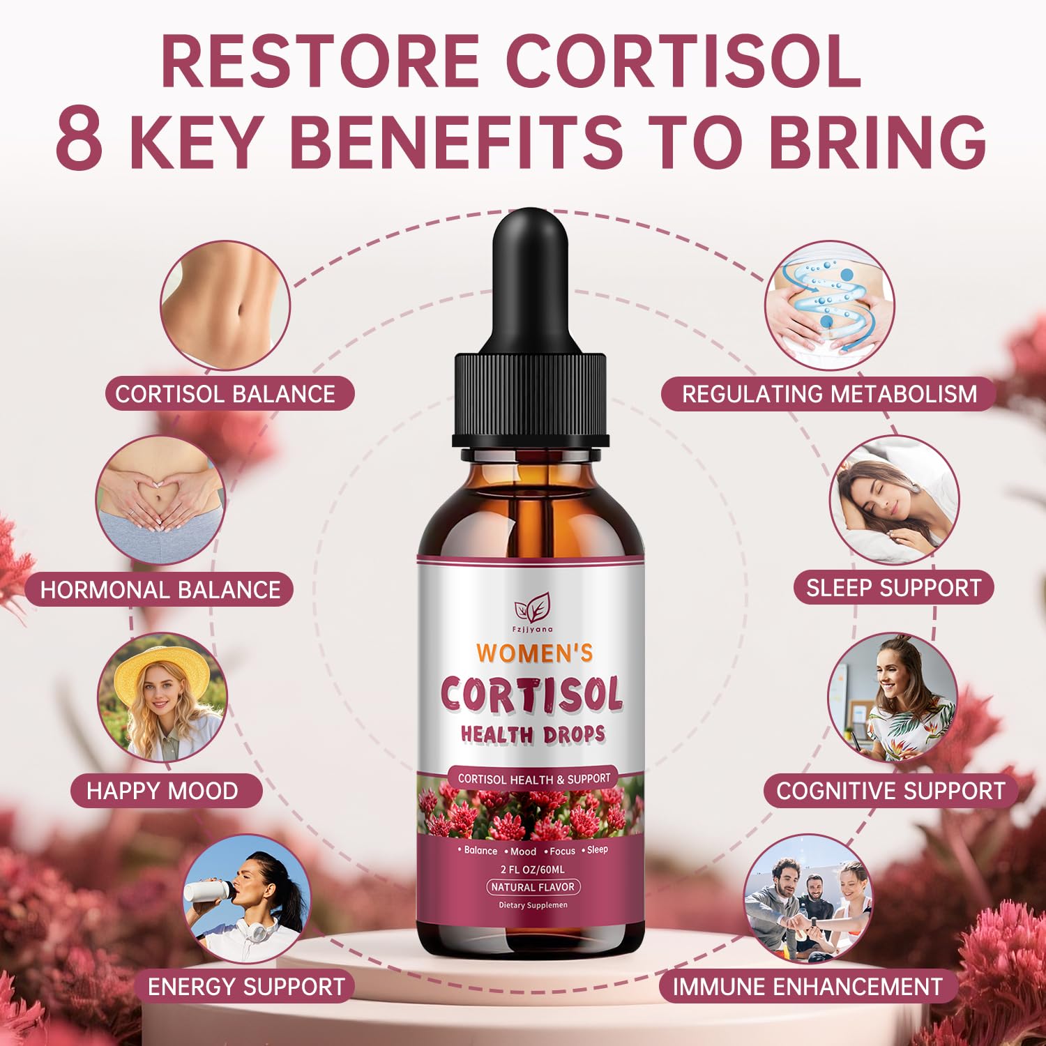 Cortisol Manager Liquid Drops, Cortisol Supplements for Women, with magnesium ashwagandha, rhodiola rosea,l-theanine,Phosphatidylserine-Promote Relaxation and Support Mood- 30 Day Vegan Supply Fzjjyana buy supplements Au