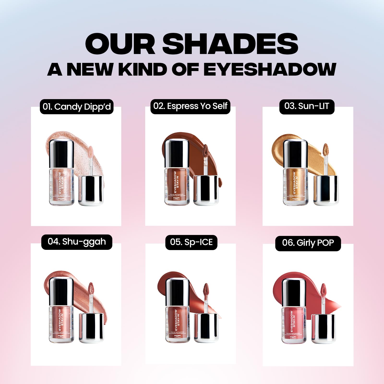 Sacheu Liquid Eyeshadow STAY-N Longwear Eye Makeup — Buildable Highly Pigmented & Blendable Eye Shadow Cream in Matte & Shimmer Finishes, Candy Dipp’d SacheuBuy Supplements Australia