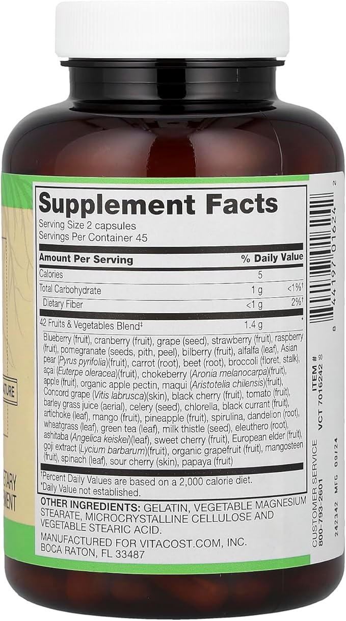 Vitacost Root2®, 42 Fruits & Vegetables, 90 Capsules Vitacost Brand buy supplements Au
