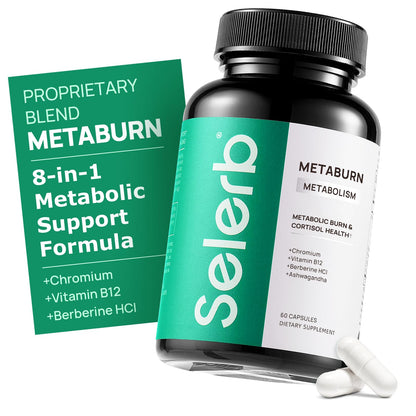 Selerb Metaburn Weight Loss Pills for Women & Men - Appetite Suppressant & Fat Burner, Metabolism Support Weight Loss Supplement with Berberine