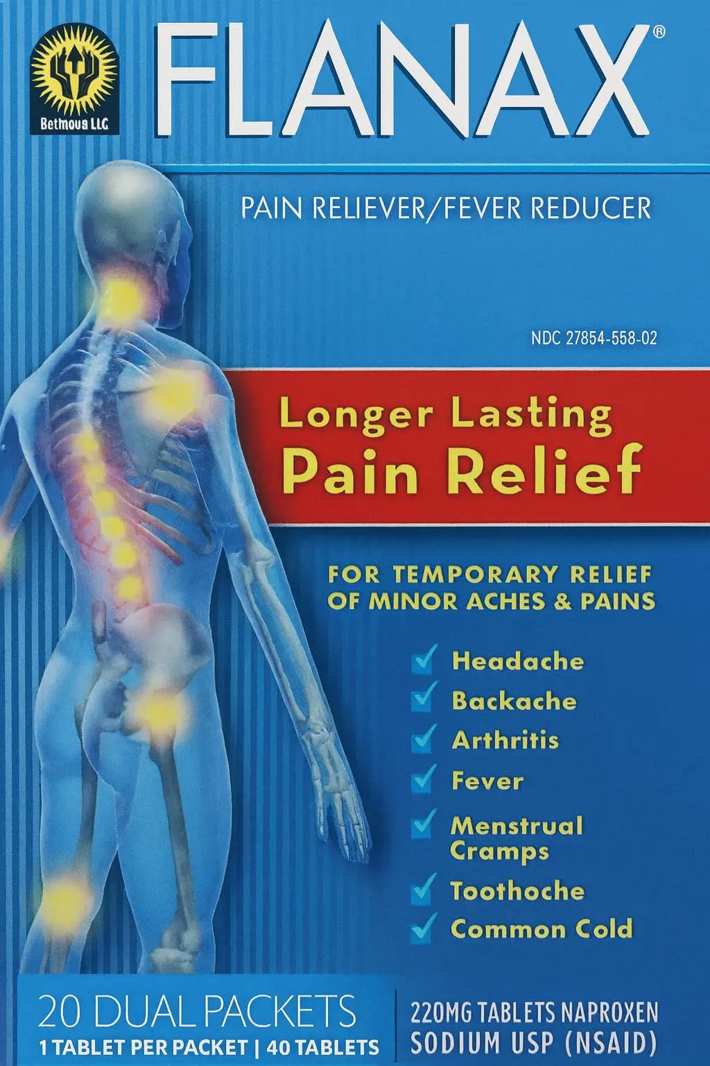 Flanax Pain Reliever Tablets 2ct Retail Dispenser FlanaxBuy Supplements Australia