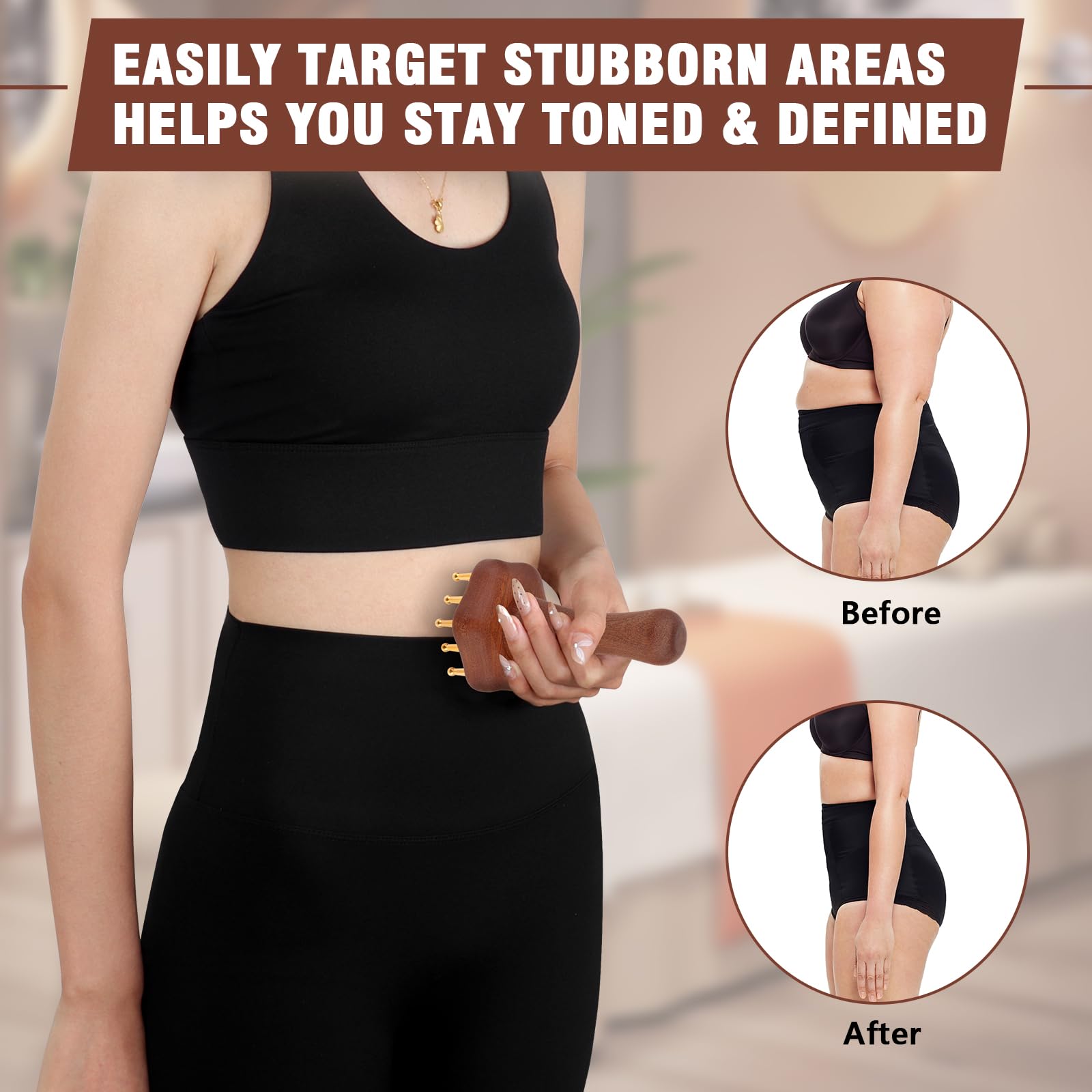 KintKita Wood Therapy Massage Tools,Lymphatic Drainage Massager Helps Reduce Cellulite for Belly Arms & Legs, Anti Cellulite Massager Body Sculpting Tools for Body Contouring & Muscle Relief KintKita buy supplements Au