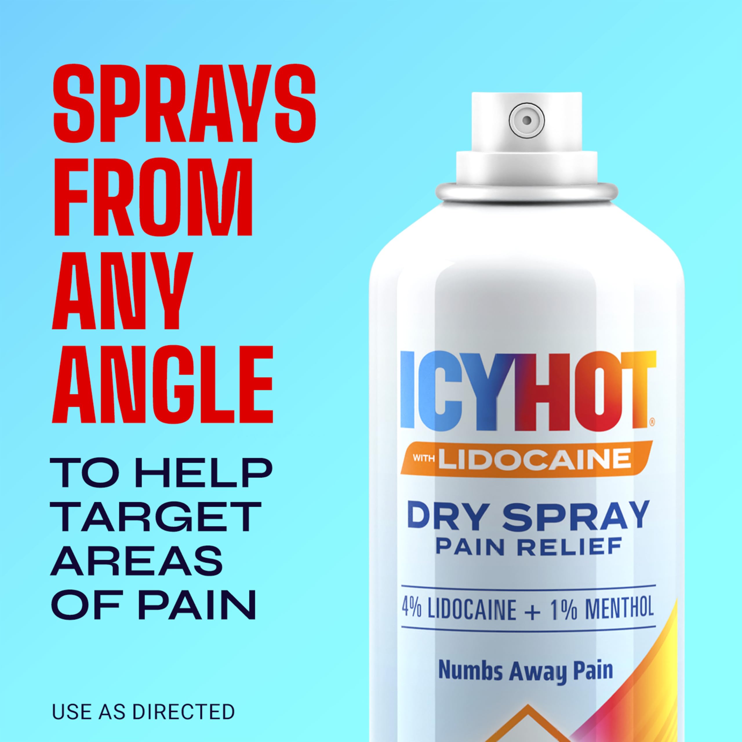 Icy Hot Lidocaine Pain Relief Dry Spray, Numb Aggravated Nerves with Max Strength Lidocaine 4% and Menthol 1%, Fast-Acting Pain Relief for Minor Pain, Backaches, Sprains and Strains, 4 oz Icy HotBuy Supplements Australia