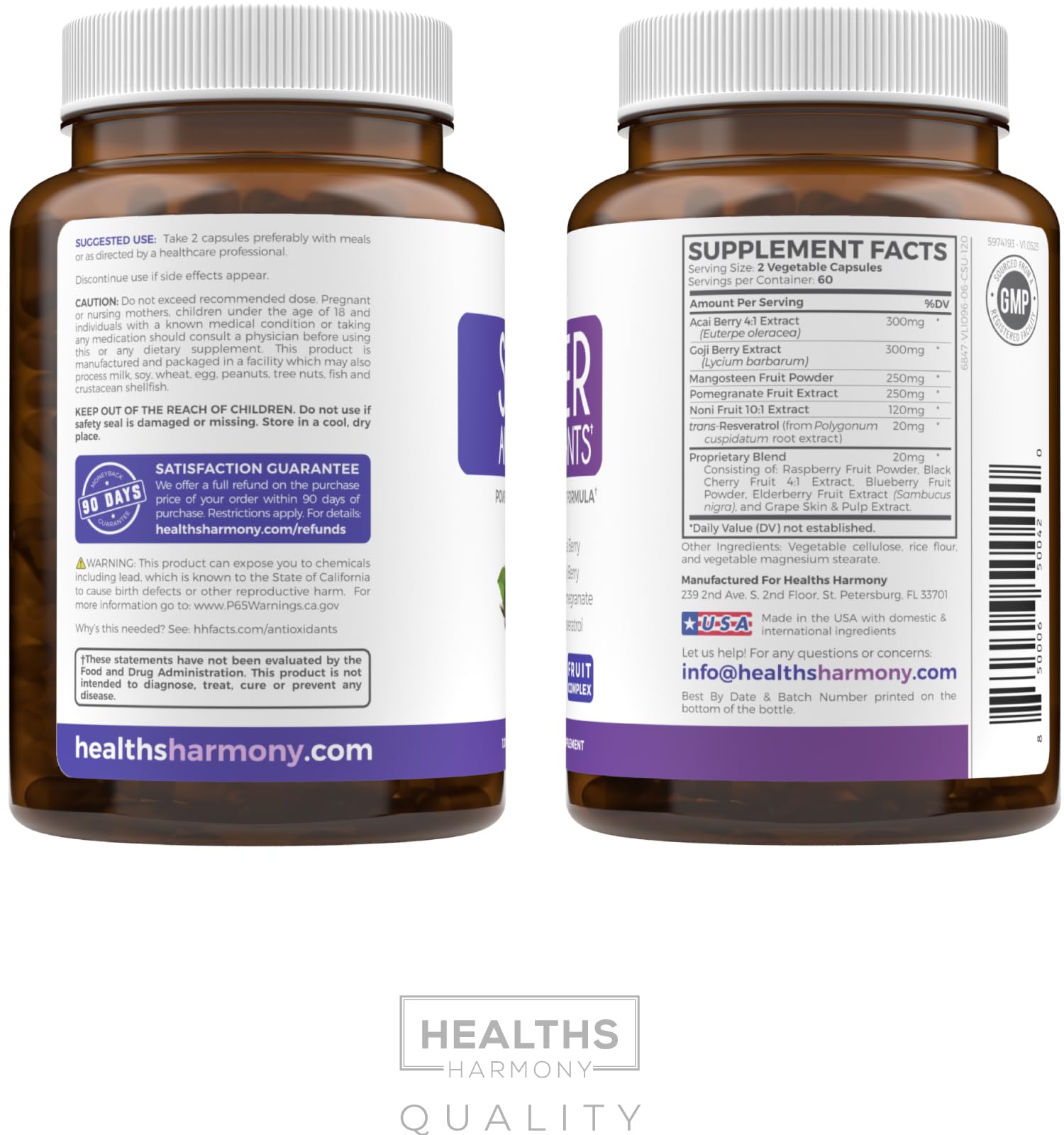 Super Greens & Antioxidants (2-Month Supply) Antioxidant Power Greens Bundle of Organic Super Greens Powder - Complete Superfood (120 Capsules) & Super Antioxidants - Powerful Superfood (120 Capsules) Healths Harmony buy supplements Au