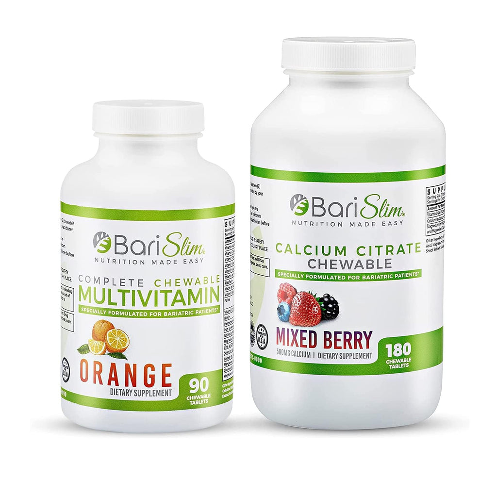 BariSlim Bariatric Calcium Citrate & Complete Chewable Multivitamin - Bariatric Vitamin and Supplement for Post Bariatric Surgery Including Gastric Bypass and Gastric Sleeve BariSlim buy supplements Au