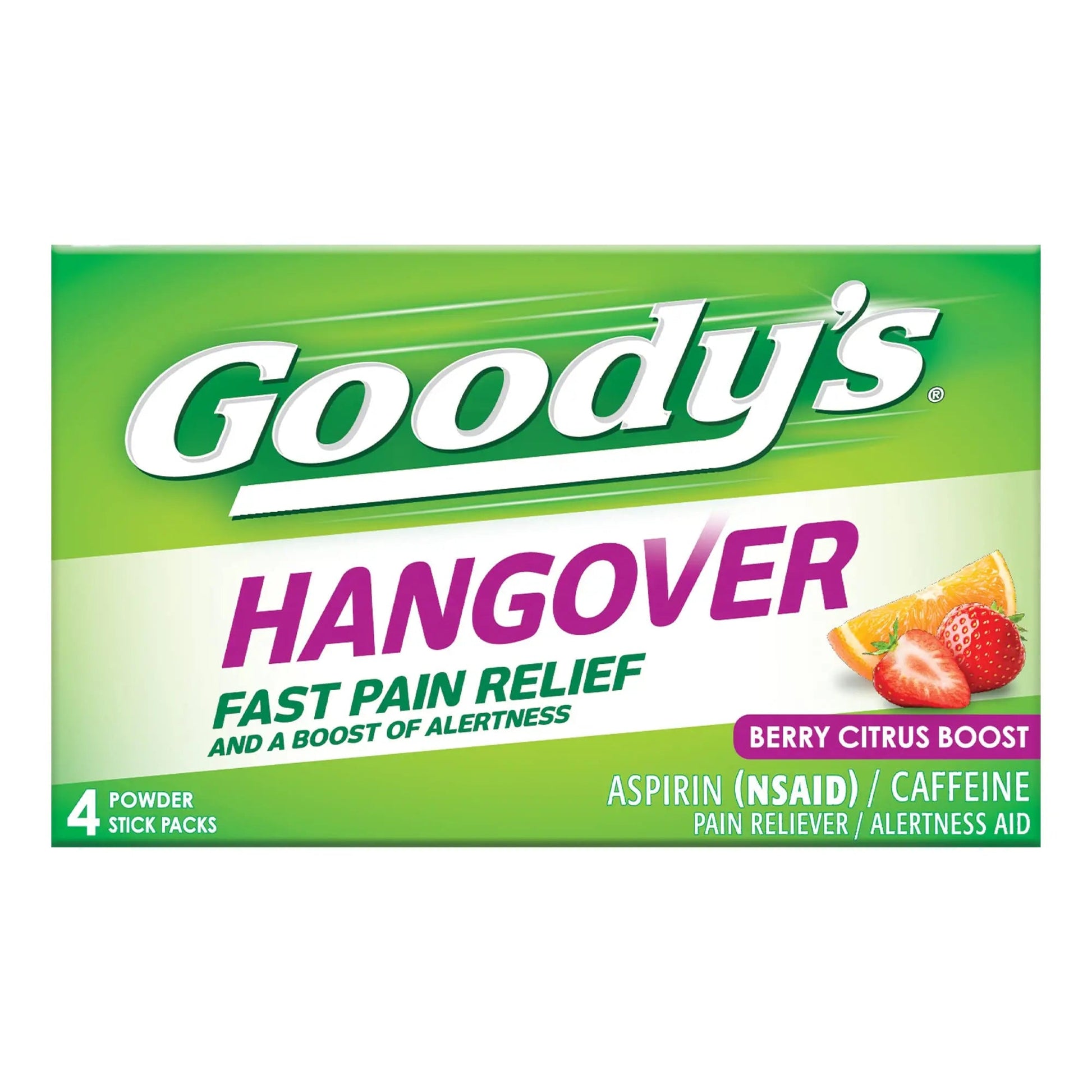 Goody's Hangover Powders, Fast Pain Relief & Boost of Alertness Berry Citrus, 4 ct (Pack of 1) Goody'sBuy Supplements Australia