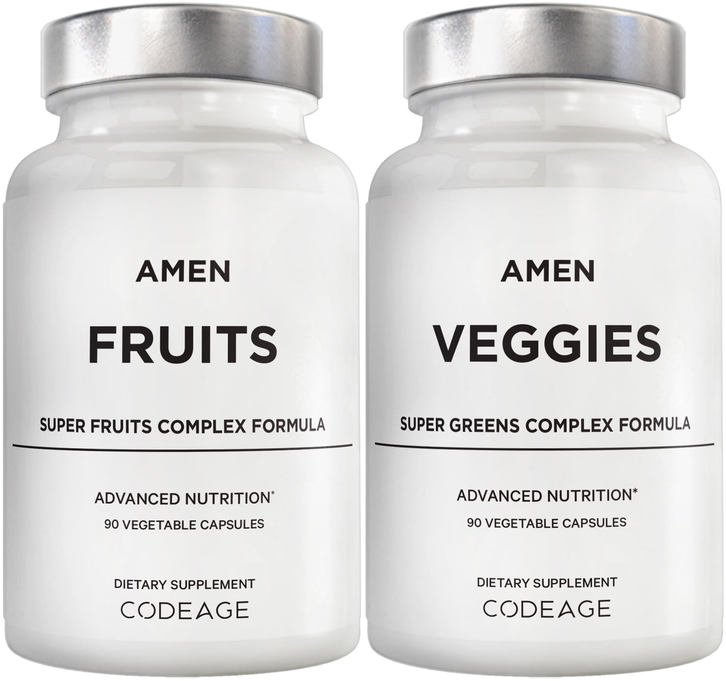 Amen Fruits + Veggies Vitamins Bundle, Raw Whole Food Multivitamin Capsules, Greens Vegetables, Red Fruits & Berries Vegan Blend, Fibers + Phytonutrients Superfood Minerals Supplement, Non-GMO, 180 ct AmenBuy Supplements Australia