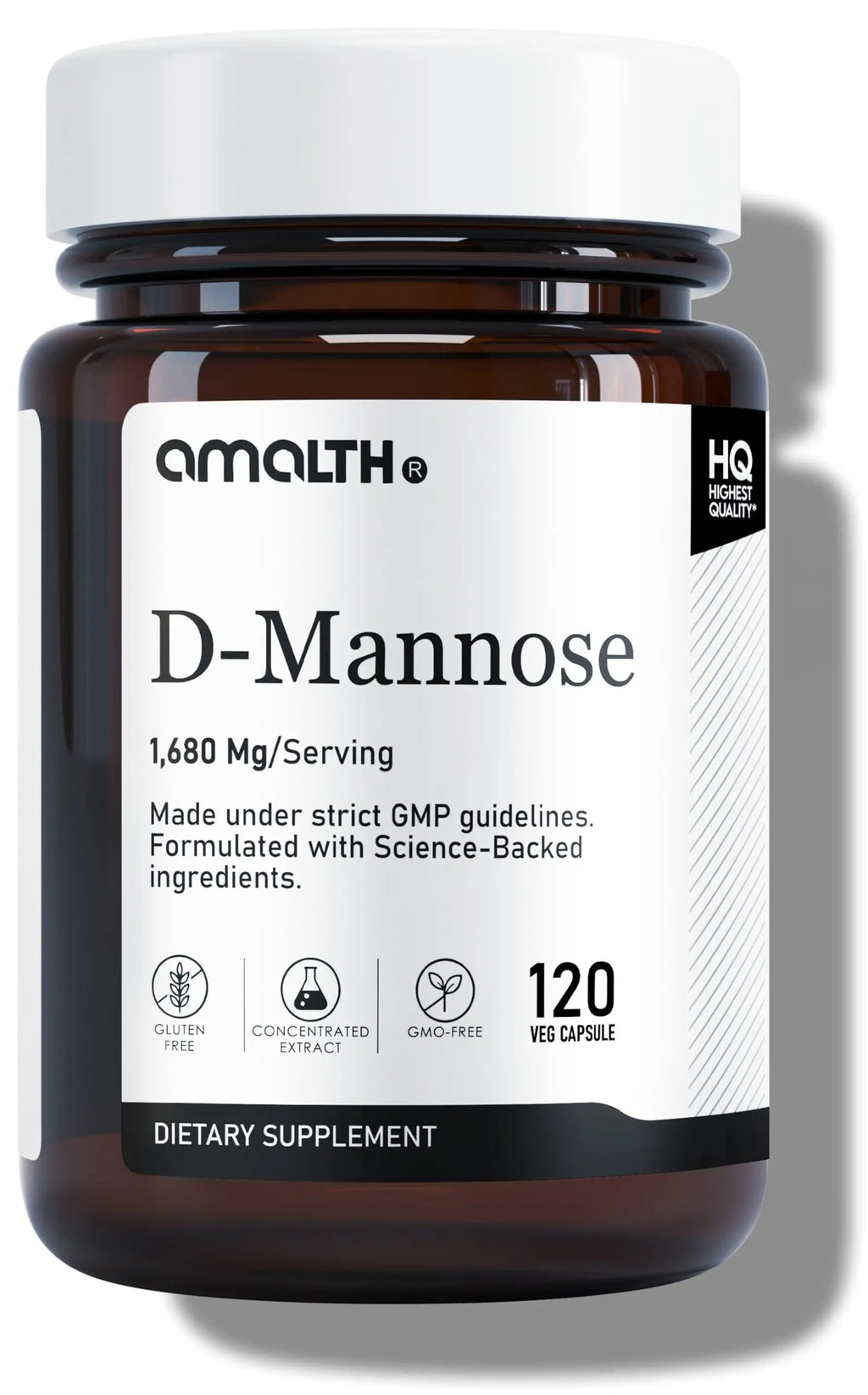 AMALTH D-Mannose Capsules 1680 mg per Serving, 120 Vegan Capsules, Pure Single Ingredient Mannose Supplement, Urinary Tract Support, UTI Wellness Support, Non GMO, Gluten Free AMALTHBuy Supplements Australia