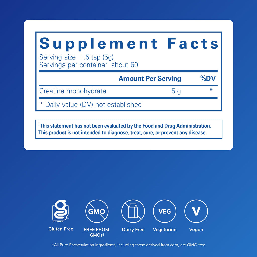 Pure Encapsulations Creatine - Creatine Supplement - Muscle Strength, Performance & Recovery - Pre-Workout Recovery Powder - Gluten-Free, Non-GMO