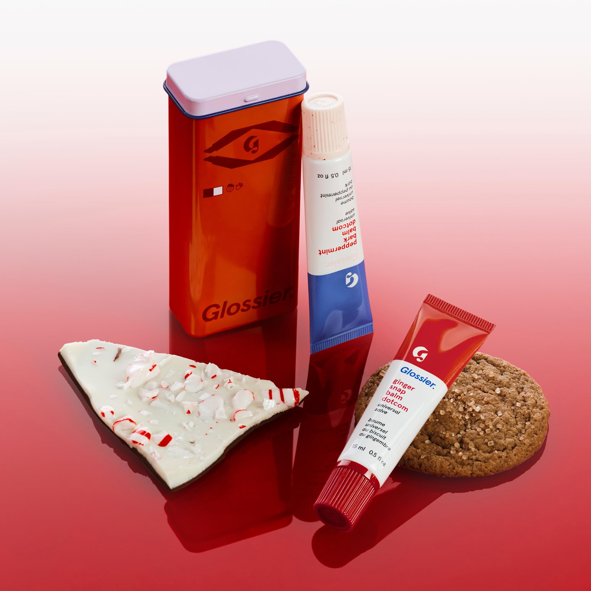 Glossier Balm Dotcom Hydrating Lip Balm Duo - Peppermint Bark & Ginger Snap - Lanolin, Beeswax & Castor Oil for Dry Lips - Nourishing Lip Care Gift Set, 2 x 15ml GlossierBuy Supplements Australia