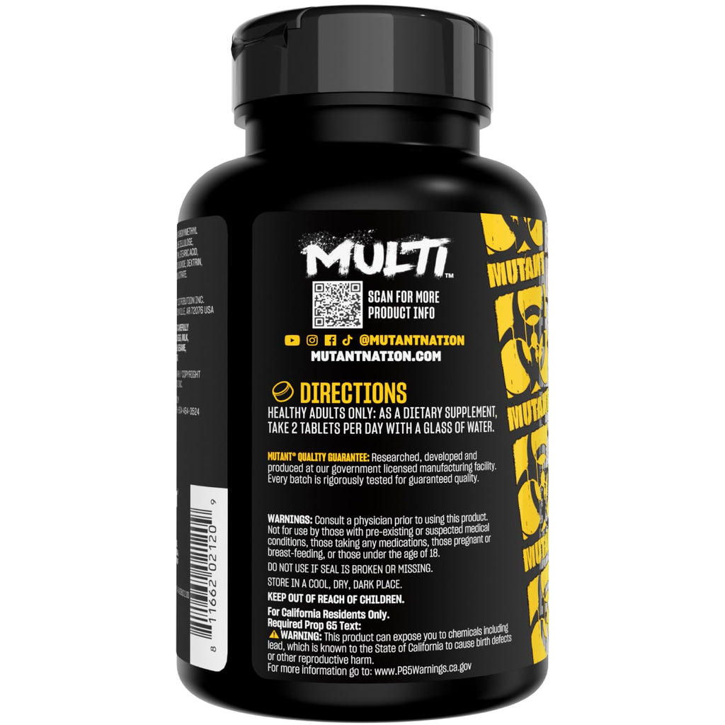 Mutant Multi - High Potency Vitamins with 75+ Ingredients Specifically Formulated for Heavy Lifting, 60 Tablets MutantBuy Supplements Australia