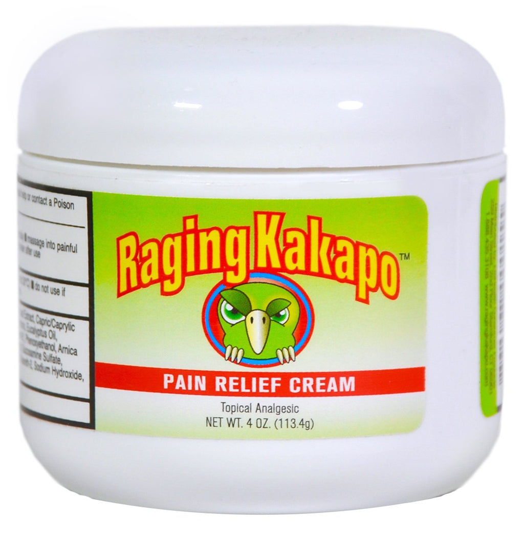 Raging Kakapo Pain Relief Cream - Sore Muscles, Joint Pain & Aches - Odor Free, Non-Greasy Pain Cream - Histamine Dihydrochloride, Capsaicin, Emu Oil & More - 4 oz. Jar Raging KakapoBuy Supplements Australia