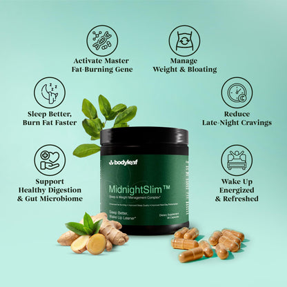 MidnightSlim™ | Advanced Nighttime Weight  | Maximum Strength Metabolism Support, Digestive Health, Peaceful Sleep | Premium Probiotic Complex | 30 Capsules