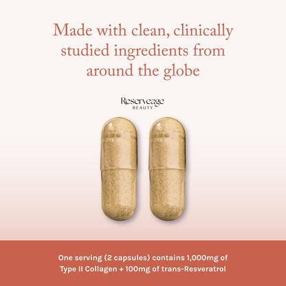 Reserveage Beauty Collagen Booster - Supplement for Skincare & Joint Health - Supports Healthy Collagen Production for Women - 60 Capsules (30 Servings)