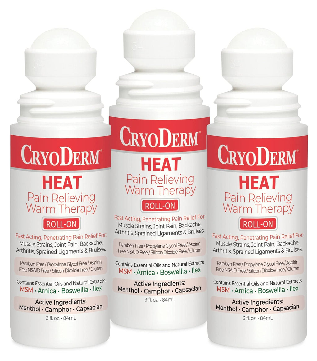 Pkg of 3 CryoDerm Heat Roll-On CryoDermBuy Supplements Australia