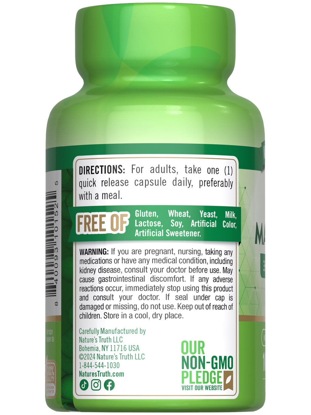 Nature's Truth Triple Magnesium Complex Supplement | 100 Capsules | 420 mg Magnesium Oxide, Citrate & Aspartate | Non-GMO & Gluten Free Nature's Truth buy supplements Au