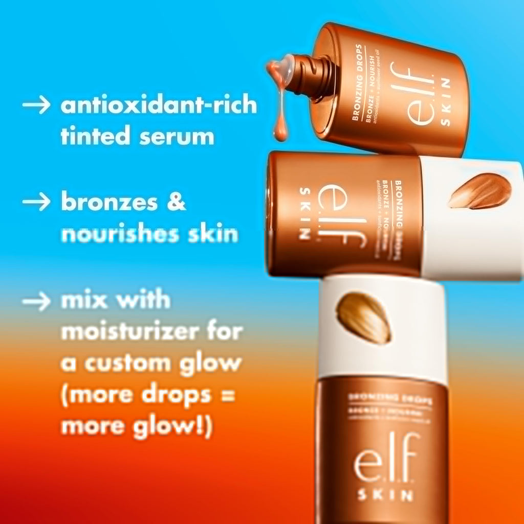 e.l.f. SKIN Bronzing Drops, Liquid Bronzer For Face & Skin, Creates A Sun-Kissed Glow, Infused With Vitamin E, Vegan & Cruelty-Free, Pure Gold e.l.f.Buy Supplements Australia