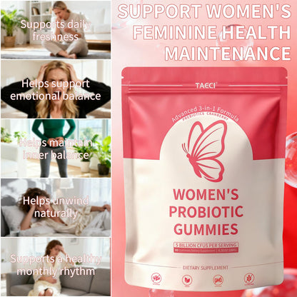 Taeci Vaginal Probiotic Gummies for Women – 5 Billion CFU with Prebiotic & Cranberry Extract – Supports pH Balance, Healthy Odor & Gut Health