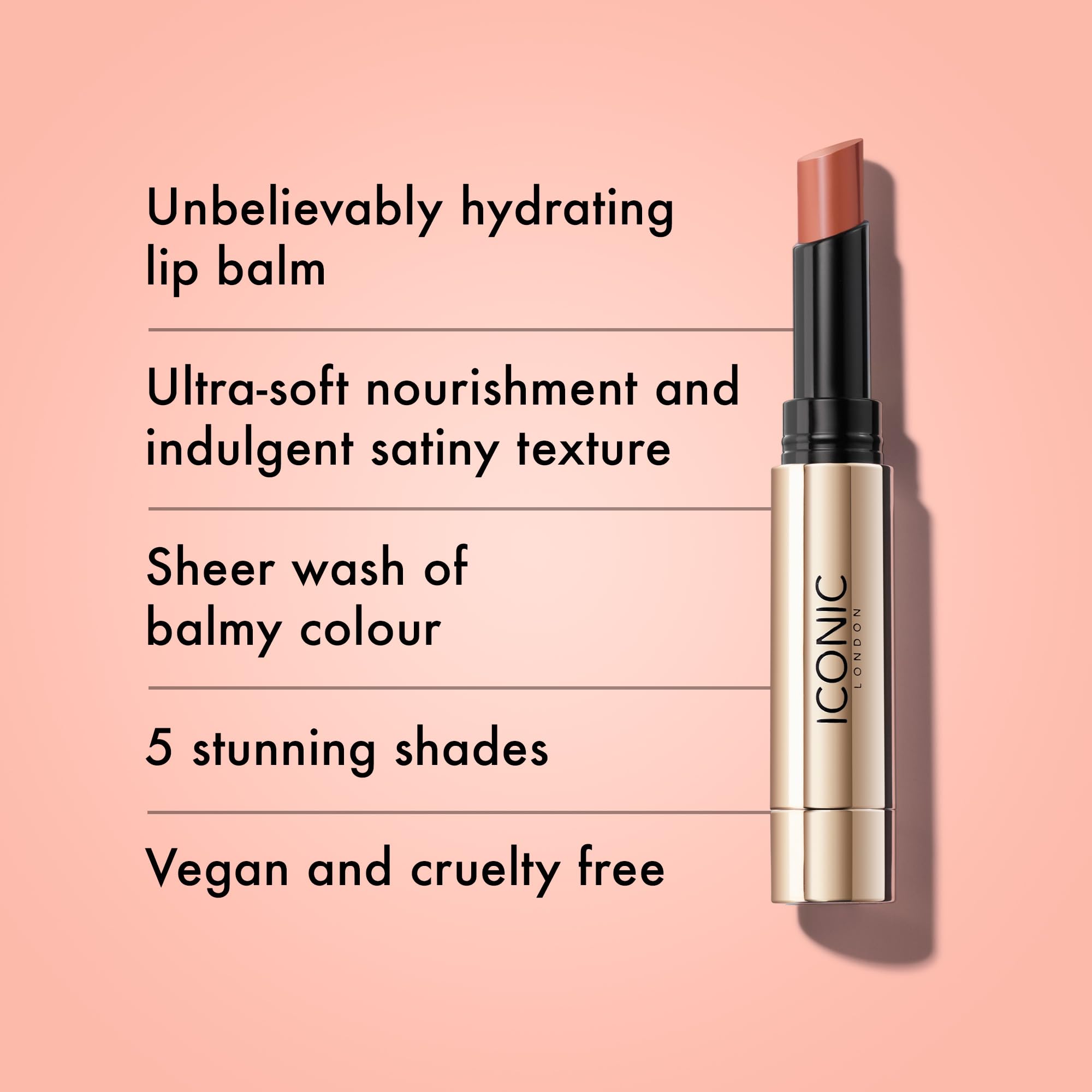 ICONIC LONDON Melting Touch Lip Balm | Hydrating Lip Balm, Non Sticky, Sheer Wash of Colour, Cruelty Free, Vegan Makeup (Love Language) 0.10 Fl oz ICONIC LONDON buy supplements Au