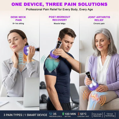 VEZURZO 4-in-1 Lymphatic Drainage Massager & Cellulite Massage Tool, 35-Speed Fascia Blaster for Body Sculpting Pain Relief Face Legs Arms Belly Neck, 90Min Battery Wireless Portable VEZURZO buy supplements Au