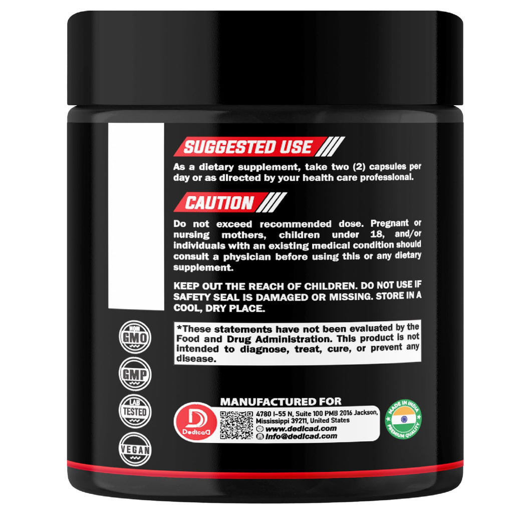 DEDICAD 5 HTP Supplement 1010mg - 60 Capsules - 3in1 Combined with Vitamin B6, L-Tryptophan - Comfortable Mood, Brain Health, Body Management & Immune System Support DEDICAD buy supplements Au