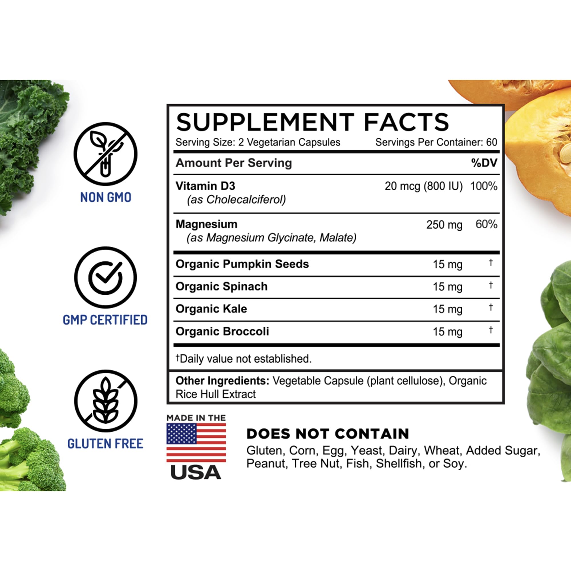 FarmHaven Magnesium Complex –Magnesium Glycinate & Malate w/Vitamin D3, 100% Chelated for Max Absorption, Vegetarian – Bone Health, Nerves, Muscles, 120 Capsules, 60 Days FarmHavenBuy Supplements Australia