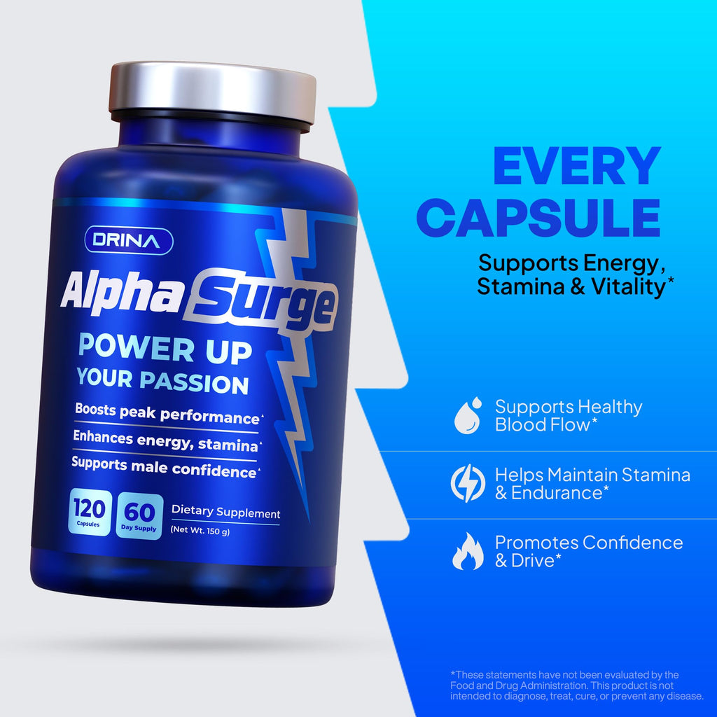 Pills for Men Fast Acting - Male Enhancing Supplement Testosterone Booster - Blood Flow, Libido, Size, Girth, Hardness, Stamina, Enlargement, Growth - Natural Performance Enhancer - 2 Month Supply DRINA buy supplements Au