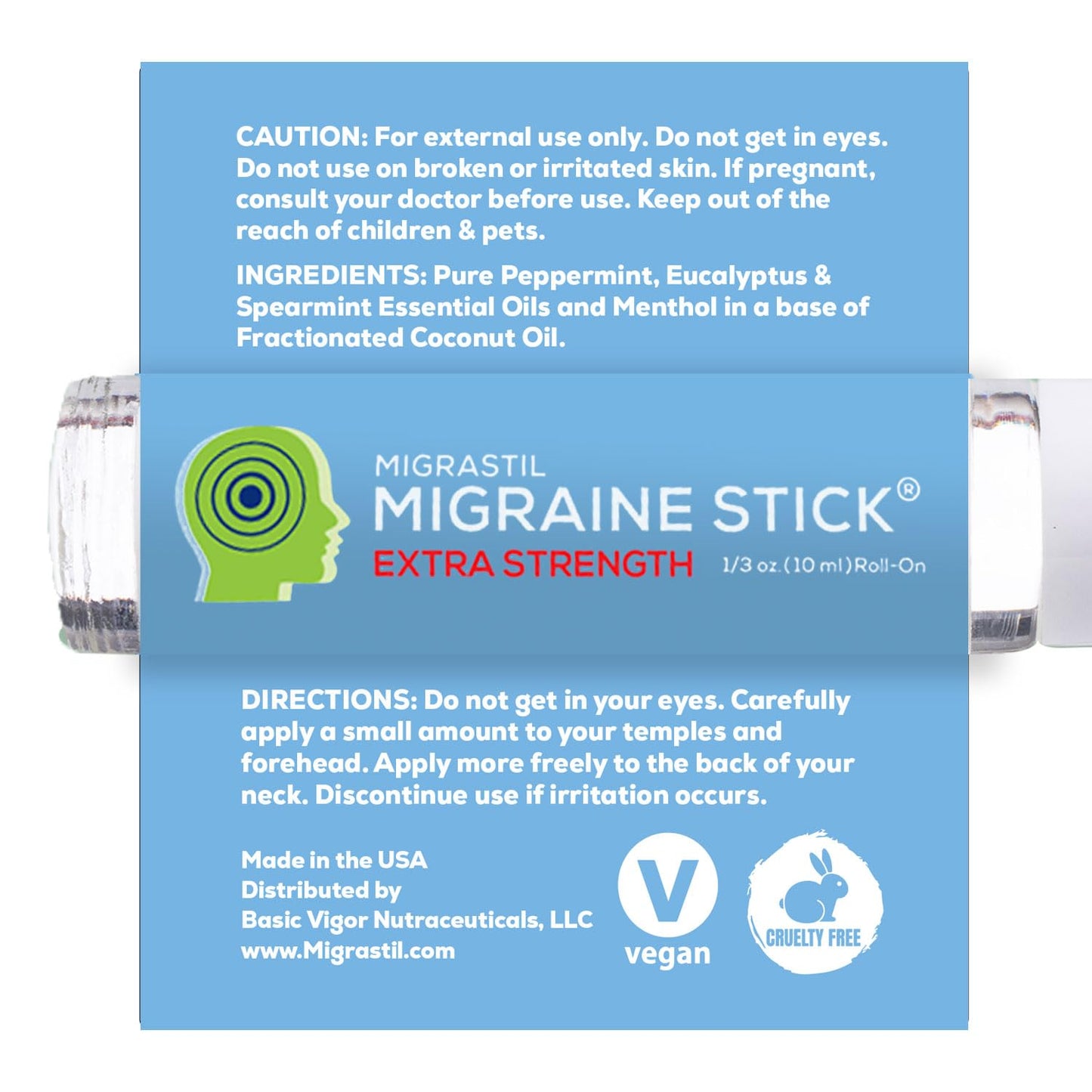 Basic Vigor Migrastil Extra Strength Migraine Stick & Topical Magnesium Cream Bundle Basic VigorBuy Supplements Australia