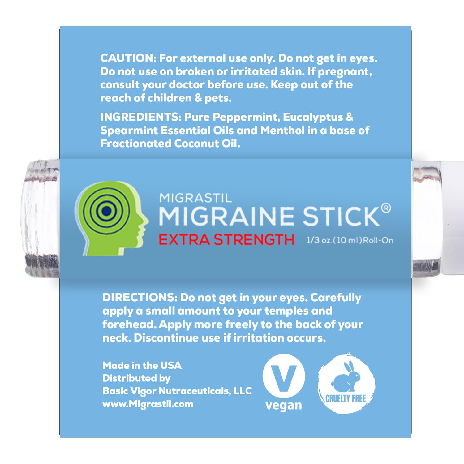 Basic Vigor Migrastil Extra Strength Migraine Stick & Topical Magnesium Cream Bundle Basic VigorBuy Supplements Australia