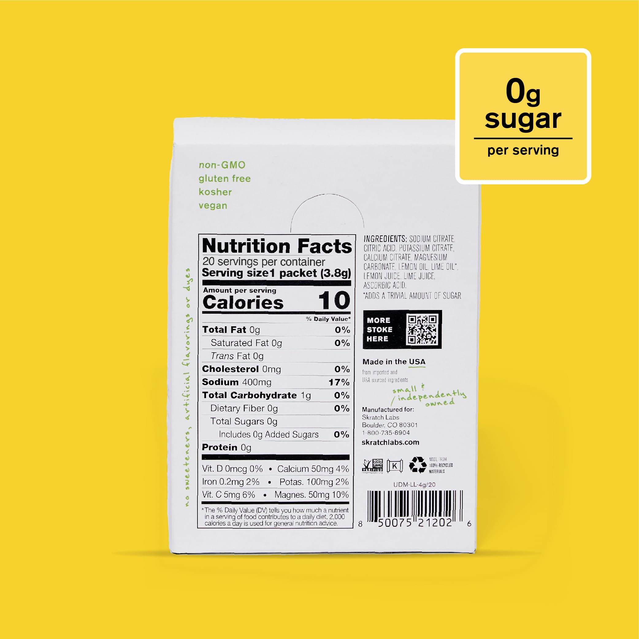 Skratch Labs Unsweetened Hydration Sport Drink Mix | Sugar Free | Electrolytes Booster | Lemon + Lime Bundle | Non-GMO, Vegan, Kosher, Keto, Paleo