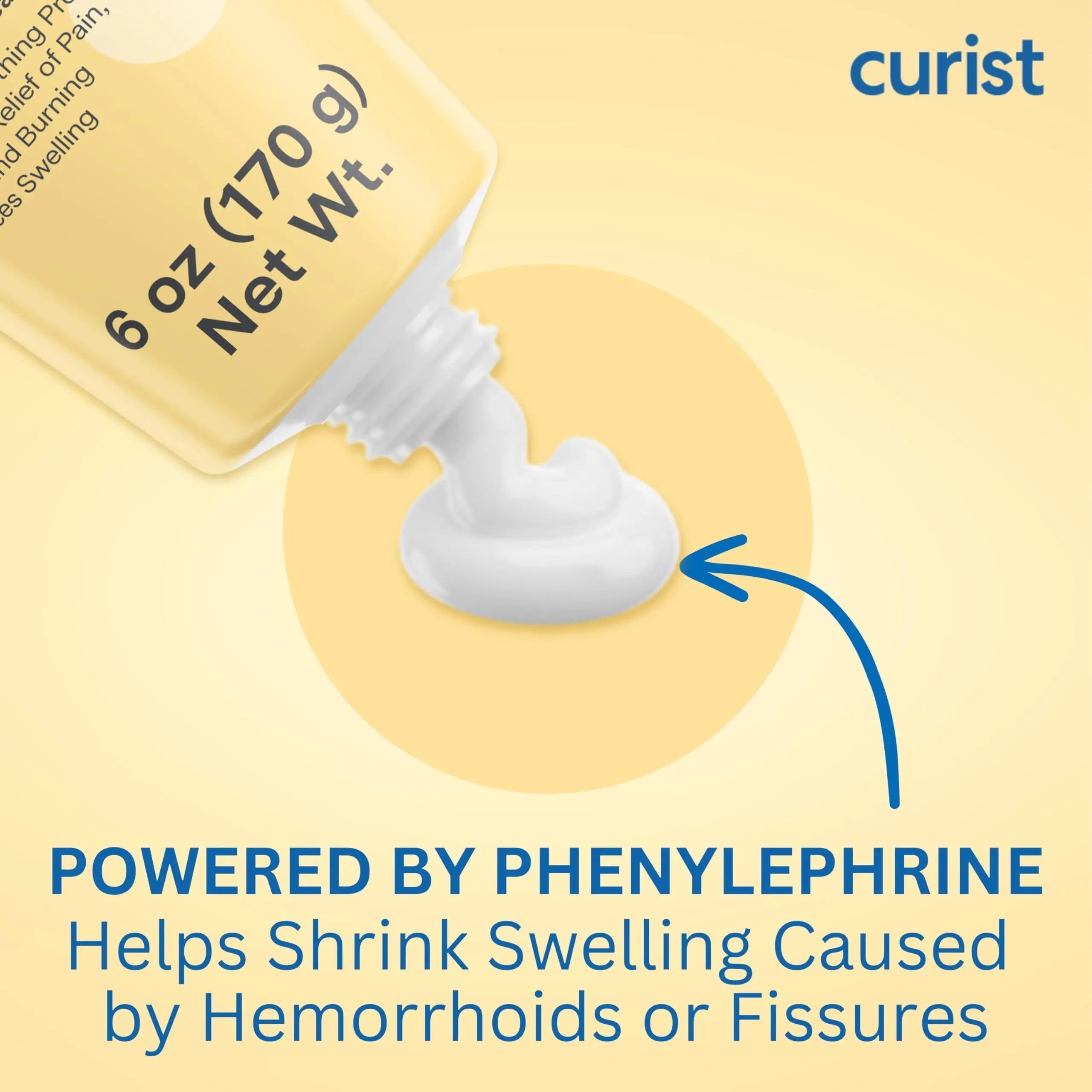 Curist Fissure and Hemorrhoid Cream with Lidocaine 5% and Phenylephrine HCl - Numbing Anal Fissure Cream Temporarily Shrinks Hemorrhoids - Reduces Itching, Swelling, & Burning - Huge Tube - 6oz CuristBuy Supplements Australia
