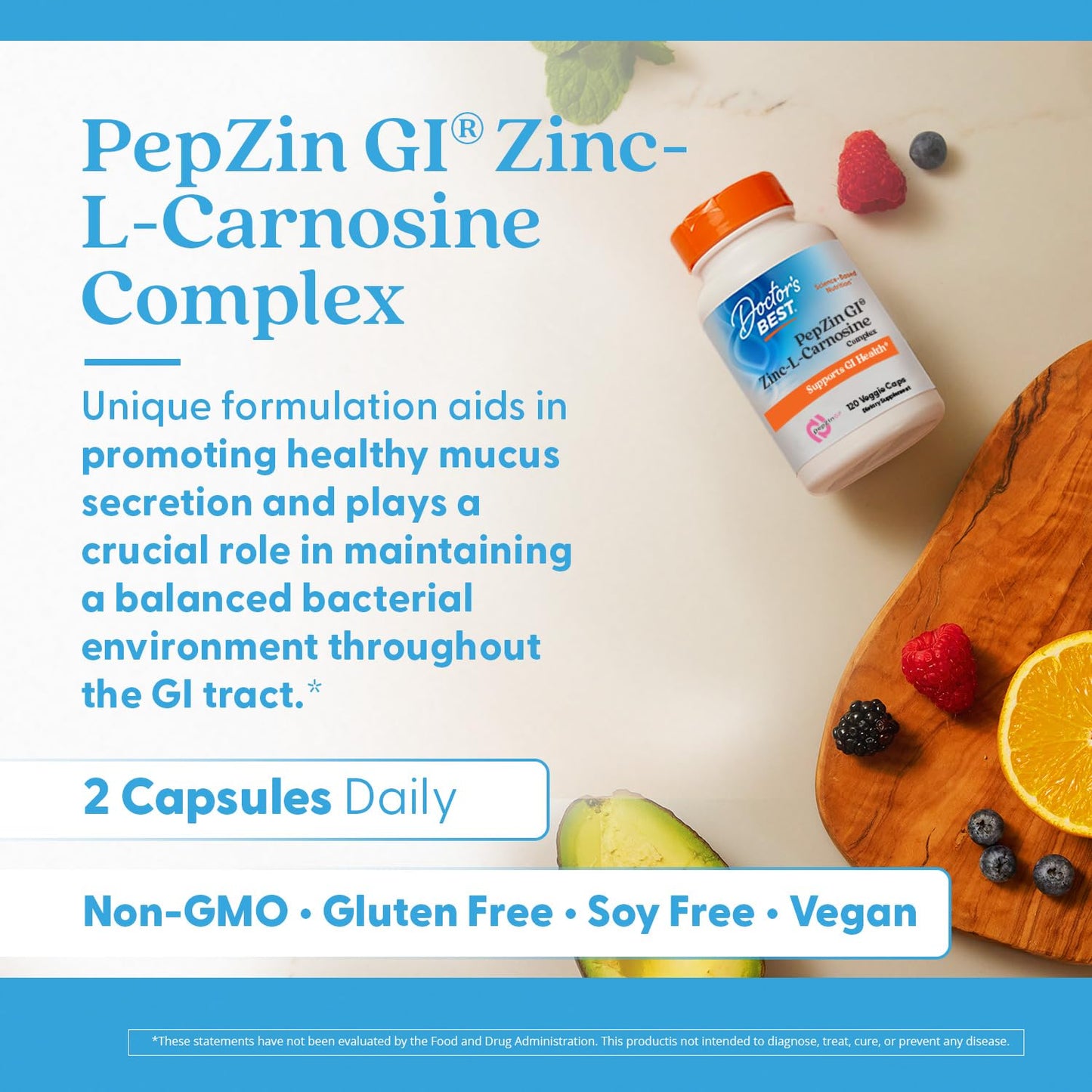Doctor's Best PepZin GI, Zinc-L-Carnosine Complex for Men & Women - Zinc Carnosine Supplement Caps for Gut Health, Digestive Support, & Stomach Comfort
