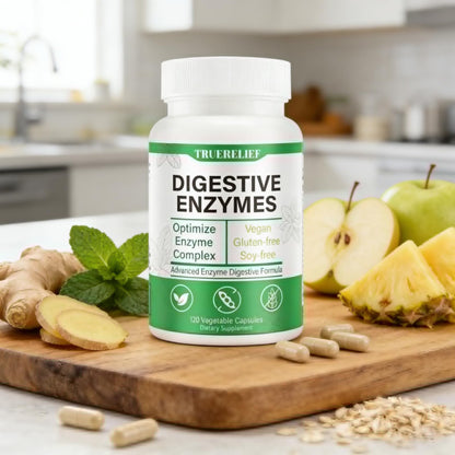 Complete Digestive Enzymes Supplement for Gut Health & Bloating Relief - Enhanced with Lipase Amylase Bromelain for Protein Carb