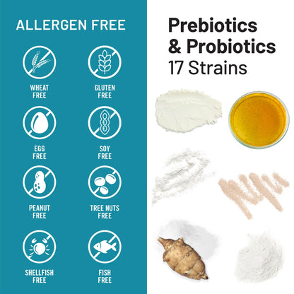 NatureWise Probiotics 60 Billion CFU - 17 Strains + Organic Prebiotics - Immune, Digestive & Gut Health Support for Women & Men - Vegetarian, Gluten-Free,