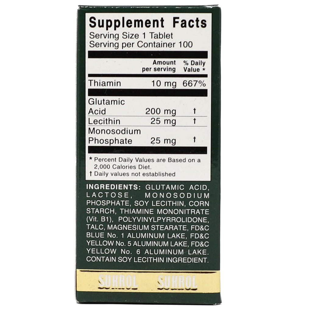Sukrol, Vitamin, Improve Healthy Brain Function, 100 Tablets, Bottle SukrolBuy Supplements Australia