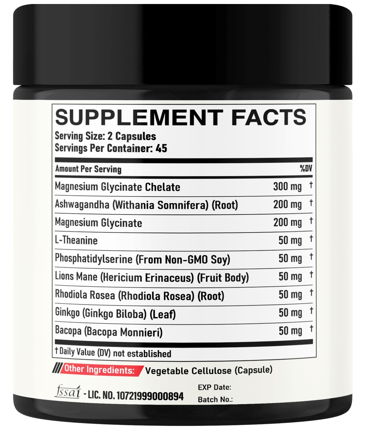 DEDICAD 9in1 Cortisol Supplement - Ashwagandha and Magnesium Glycinate and Chelate - Brain Health & Restful Night & Mood Balance - 90 Capsules Supply 45 Days DEDICAD buy supplements Au