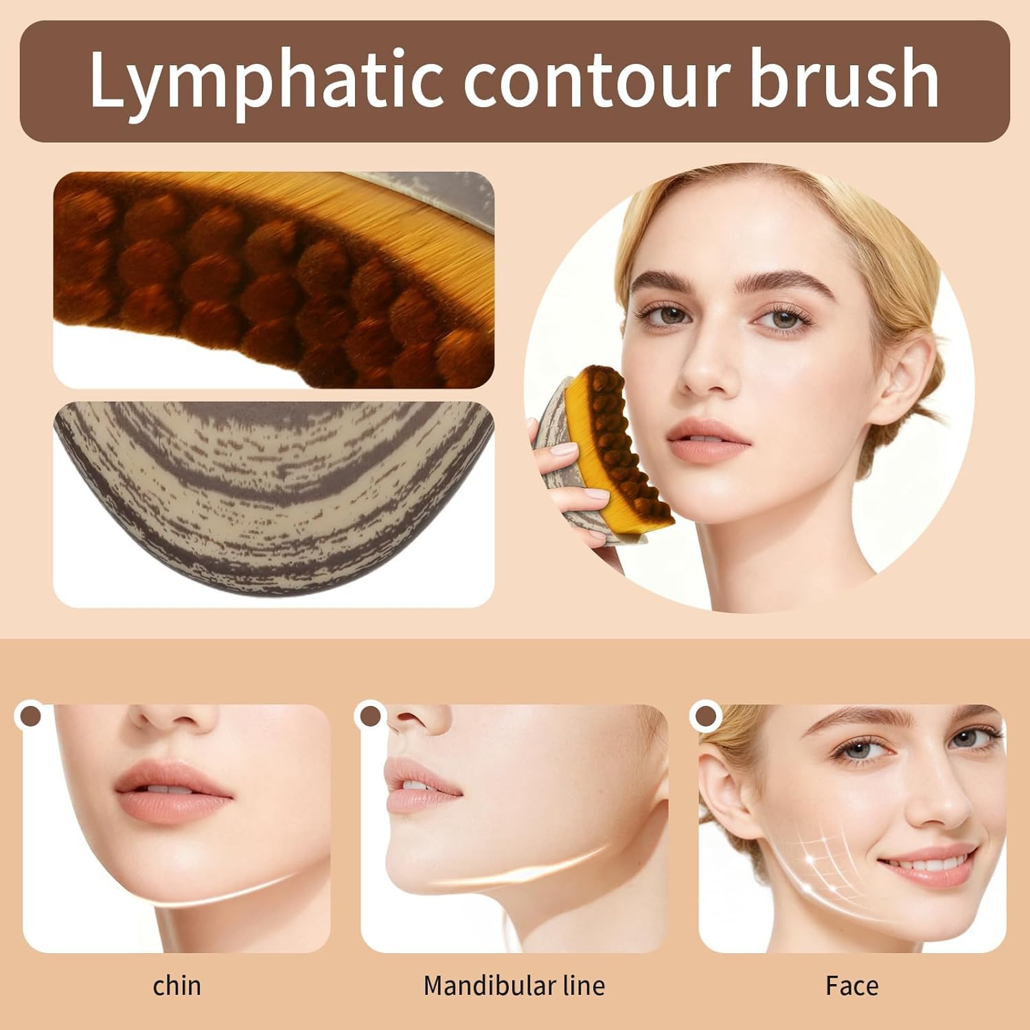JBSZTH 2-Pack Lymphatic Contour Face Brush, Lymphatic Drainage & Contour Face Massage Brush Set for Gua Sha, Puffiness Reduction, Glowing Skin, Gentle Daily Facial and Body Massage Tool JBSZTH buy supplements Au