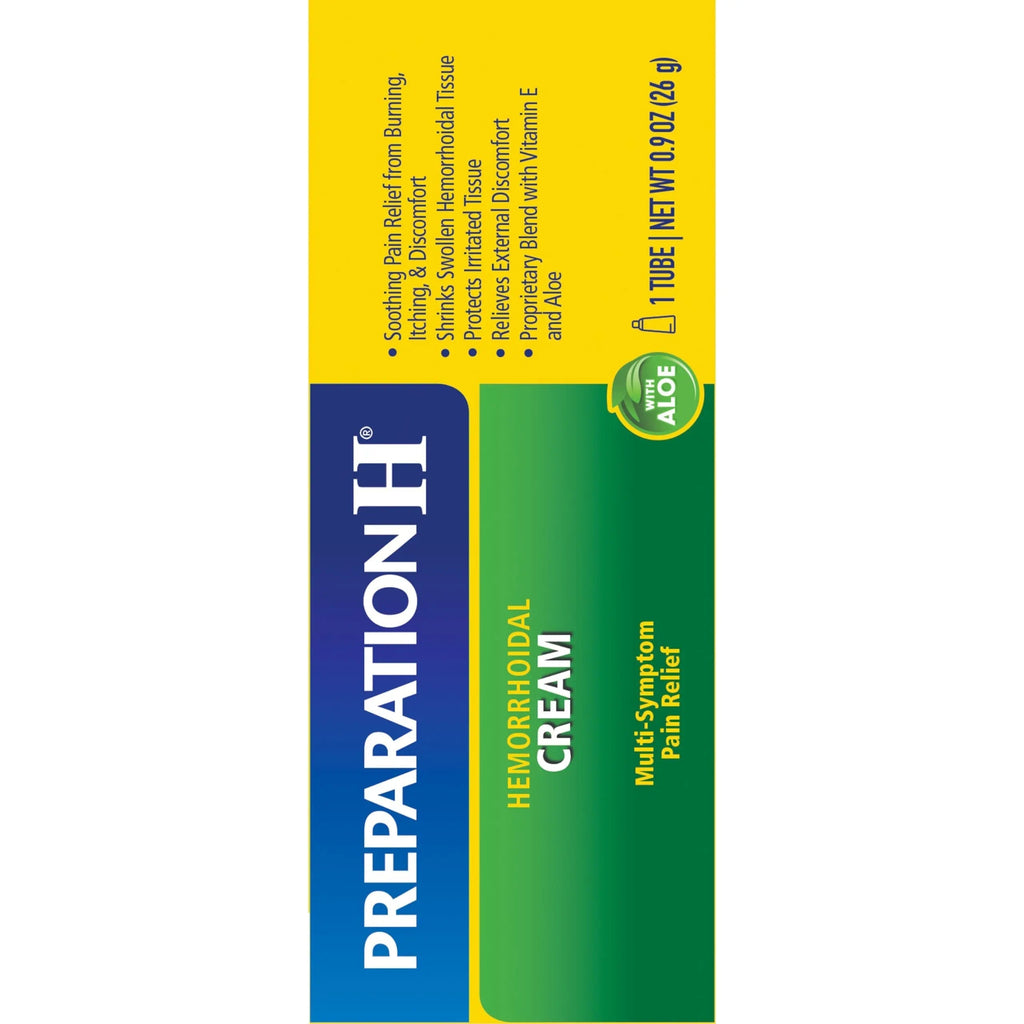 Preparation H Hemorrhoid Symptom Treatment Cream (0.9 Ounce Tube), Maximum Strength Multi-Symptom Pain Relief with Aloe Preparation HBuy Supplements Australia