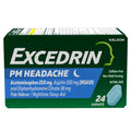 Excedrin PM for Headache Relief, Acetaminophen 250mg, Aspirin 250mg, Diphenhydramine Citrate 38mg, Pain Reliever, Nighttime Sleep-Aid, 24 Count ExcedrinBuy Supplements Australia